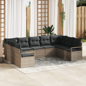 Conjunto de Sofá de Jardín de 9 Piezas con