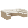 Conjunto de Sofá de Jardín de 9 Piezas con Cojines Beige Ratán Poliéster by , Outdoor sofas - Ref: Foro24-3355210, Price: 708...