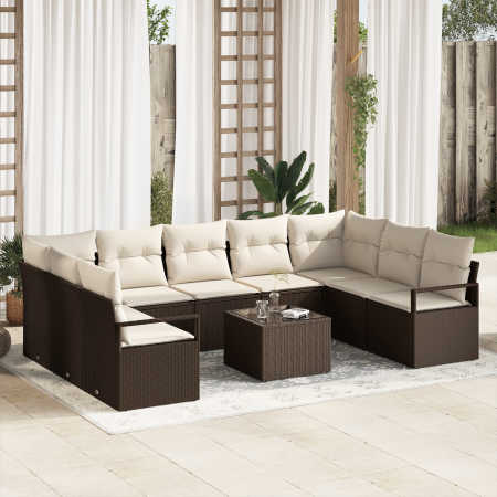 Conjunto de Sofás de Jardín de 9 Piezas con Cojines Gris Poliratán | Foro24.es | Tu tienda online para hogar, jardín y más Foro24.es