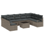 Conjunto de Sofá de Jardín de 9 Piezas con Cojines Ratán de Polietileno Negro de , Sofás de exterior - Ref: Foro24-3355218, P...