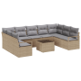 Juego de Sofás de Jardín de 10 Piezas con Cojines Ratán Poliratán Negro von , Outdoor-Sofas - Ref: Foro24-3355219, Preis: 671...