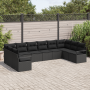 Conjunto de Sofá de Jardín de 10 Piezas con Cojines Negro Poliratán | Foro24.es | Tu tienda online para hogar, jardín y más Foro24.es