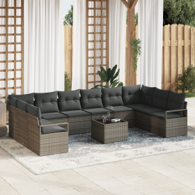 Set de Sofá de Jardín de 10 Piezas con Cojines de