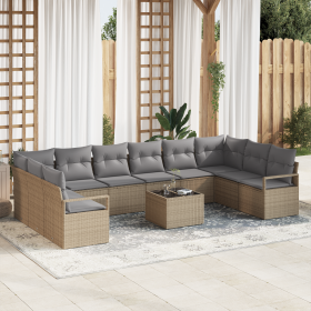 Juego de Sofá de Jardín de 11 piezas con cojines de Ratán Poli Negro von , Outdoor-Sofas - Ref: Foro24-3355239, Preis: 684,64...