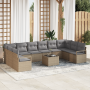 Juego de Sofá de Jardín de 11 piezas con cojines de Ratán Poli Negro von , Outdoor-Sofas - Ref: Foro24-3355239, Preis: 684,64...