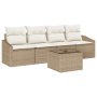 Conjunto de Comedor de Jardín de 5 Piezas con Cojines Beige de Polirratán by , Outdoor sofas - Ref: Foro24-3355260, Price: 41...