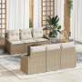 Conjunto de Sofá de Jardín de 7 Piezas con Cojines Beige Ratán Poliéster by , Outdoor sofas - Ref: Foro24-3355280, Price: 608...
