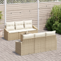 Conjunto de Sofá de Jardín de 7 Piezas con Cojines Beige Ratán Poliéster by , Outdoor sofas - Ref: Foro24-3355280, Price: 608...