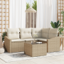 Juego de Comedor de Jardín de 5 Piezas con Cojines Ratán Poliéster Marrón by , Outdoor sofas - Ref: Foro24-3355380, Price: 42...