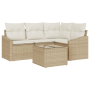 Juego de Comedor de Jardín de 5 Piezas con Cojines Ratán Poliéster Marrón by , Outdoor sofas - Ref: Foro24-3355380, Price: 42...