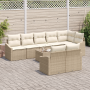 Conjunto de Comedor de Jardín de 9 Piezas con Cojines Marrón Poliratán von , Outdoor-Sofas - Ref: Foro24-3355450, Preis: 720,...