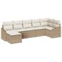 Juego de Comedor de Jardín de 7 Piezas con Cojines Beige Ratán Sintético by , Outdoor sofas - Ref: Foro24-3355480, Price: 521...