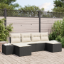 Conjunto de Sofá de Jardín de 6 Piezas con Cojines Negro Poliratán von , Outdoor-Sofas - Ref: Foro24-3355836, Preis: 403,03 €...