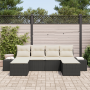 Conjunto de Sofá de Jardín de 6 Piezas con Cojines Negro Poliratán von , Outdoor-Sofas - Ref: Foro24-3355836, Preis: 403,03 €...