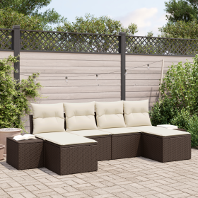 Conjunto de Sofás de Jardín de 6 Piezas con
