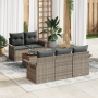 Conjunto de Sofá de Jardín  de 6 Piezas con Cojines Ratán Poliéster Gris Acacia | Foro24.es | Tu tienda online para hogar, jardín y más Foro24.es