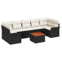 Juego de Sofás de Jardín  de 8 Piezas con Almohadas Negro Poliratán Acacia | Foro24.es | Tu tienda online para hogar, jardín y más Foro24.es