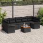 Conjunto de Sofás de Jardín de 8 Piezas con Cojines Negro Poliratán Acacia | Foro24.es | Tu tienda online para hogar, jardín y más Foro24.es