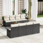 Conjunto de Sofás de Jardín de 9 Piezas con Cojines Poliratán Negro Acacia | Foro24.es | Tu tienda online para hogar, jardín y más Foro24.es