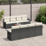Conjunto de Sofás de Jardín de 9 Piezas con Cojines Poliratán Negro Acacia | Foro24.es | Tu tienda online para hogar, jardín y más Foro24.es