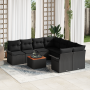 Set de Sofás de Jardín  de 9 Piezas con Cojines Negro Poliratán Acacia | Foro24.es | Tu tienda online para hogar, jardín y más Foro24.es