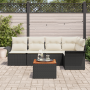 Conjunto de Sofás de Jardín  de 6 Piezas con Cojines Negro Poliratán Acacia | Foro24.es | Tu tienda online para hogar, jardín y más Foro24.es