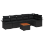 Conjunto de Sofá de Jardín de 7 Piezas con Cojines Negro Poliratán Acacia | Foro24.es | Tu tienda online para hogar, jardín y más Foro24.es