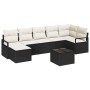 Conjunto de sofá de jardín 8 pcs Negro Poliratán