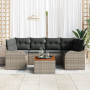 Juego de Sofás de Jardín  de 7 Piezas con Cojines Gris Poliratán Acacia | Foro24.es | Tu tienda online para hogar, jardín y más Foro24.es