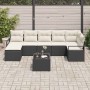 Conjunto de sofá de jardín 8 pcs Negro Poliratán