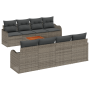Conjunto de 9 Piezas de Sofás de Jardín con Cojines Gris Polirrattan Acacia | Foro24.es | Tu tienda online para hogar, jardín y más Foro24.es