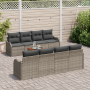 Conjunto de 9 Piezas de Sofás de Jardín con Cojines Gris Polirrattan Acacia | Foro24.es | Tu tienda online para hogar, jardín y más Foro24.es