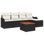 Conjunto de Sofá de Jardín de 6 Piezas con Cojines Negro Ratán Sintético Acacia de , Sofás de exterior - Ref: Foro24-3356108,...