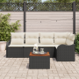 Conjunto de Sofá de Jardín de 6 Piezas con Cojines Poliratán Negro Acacia | Foro24.es | Tu tienda online para hogar, jardín y más Foro24.es