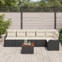 Conjunto de Sofá de Jardín de 7 Piezas con Cojines Negro Poliratán Acacia | Foro24.es | Tu tienda online para hogar, jardín y más Foro24.es