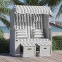 Strandkorb Stuhl mit Kissen Kunststoff Rattan weiß grau Holz von vidaXL, Liegen - Ref: Foro24-318661, Preis: 328,25 €, Rabatt: %