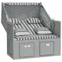 Strandkorb chair with synthetic rattan cushions, gray and white wood by vidaXL, Loungers - Ref: Foro24-318661, Price: 323,28 ...
