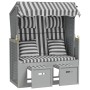 Strandkorb chair with synthetic rattan cushions, gray and white wood by vidaXL, Loungers - Ref: Foro24-318661, Price: 328,25 ...