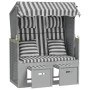Strandkorb chair with synthetic rattan cushions, gray and white wood by vidaXL, Loungers - Ref: Foro24-318661, Price: 323,28 ...