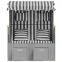 Strandkorb chair with synthetic rattan cushions, gray and white wood by vidaXL, Loungers - Ref: Foro24-318661, Price: 323,28 ...