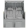 Strandkorb chair with synthetic rattan cushions, gray and white wood by vidaXL, Loungers - Ref: Foro24-318661, Price: 323,28 ...