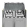 Silla Strandkorb con cojines ratán sintético madera gris blanco de vidaXL, Tumbonas - Ref: Foro24-318661, Precio: 342,14 €