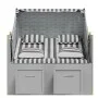 Silla Strandkorb con cojines ratán sintético madera gris blanco de vidaXL, Tumbonas - Ref: Foro24-318661, Precio: 320,83 €, D...