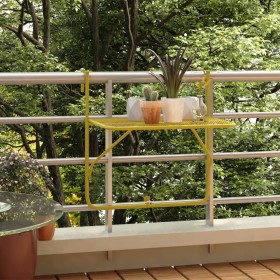 Mesa de balcón acero dorado 60x40 cm