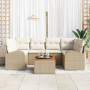 Conjunto de Sofá de Jardín de 7 Piezas con Cojines Beige Ratán Sintético Acacia de , Sofás de exterior - Ref: Foro24-3356202,...