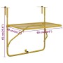 Balkontisch goldener Stahl 60x40 cm von vidaXL, Gartentische - Ref: Foro24-340917, Preis: 62,75 €, Rabatt: %