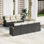 Conjunto de Sofá de Jardín VidaXL de 8 Piezas con Cojines Negro Poliratán Acacia | Foro24.es | Tu tienda online para hogar, jardín y más Foro24.es