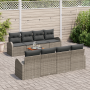 Conjunto de Sofás de Jardín de 9 Piezas con Cojines de Ratán Poliéster Gris Acacia de , Sofás de exterior - Ref: Foro24-33562...