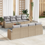 Conjunto de Sofá de Jardín de 9 Piezas con Cojines Beige Ratán Acacia | Foro24.es | Tu tienda online para hogar, jardín y más Foro24.es