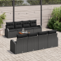 Conjunto de Sofá de Jardín de 9 piezas  con Cojines Negro Poliratán Acacia | Foro24.es | Tu tienda online para hogar, jardín y más Foro24.es